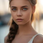 Девушка, идеальные черты лица