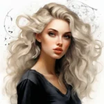 Элегантная женщина, блонди, грациозно позирует