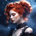 Женщина, рыжеволосая, нежная глянцевая кожа, женская красота