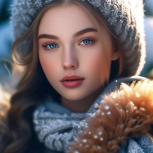 Девушка, зимняя прогулка